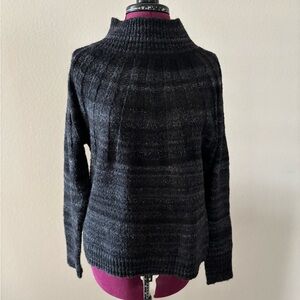 Knox Rose Mock Turtleneck Relaxed Fit Sweater Charcoal Black Women’s Size M